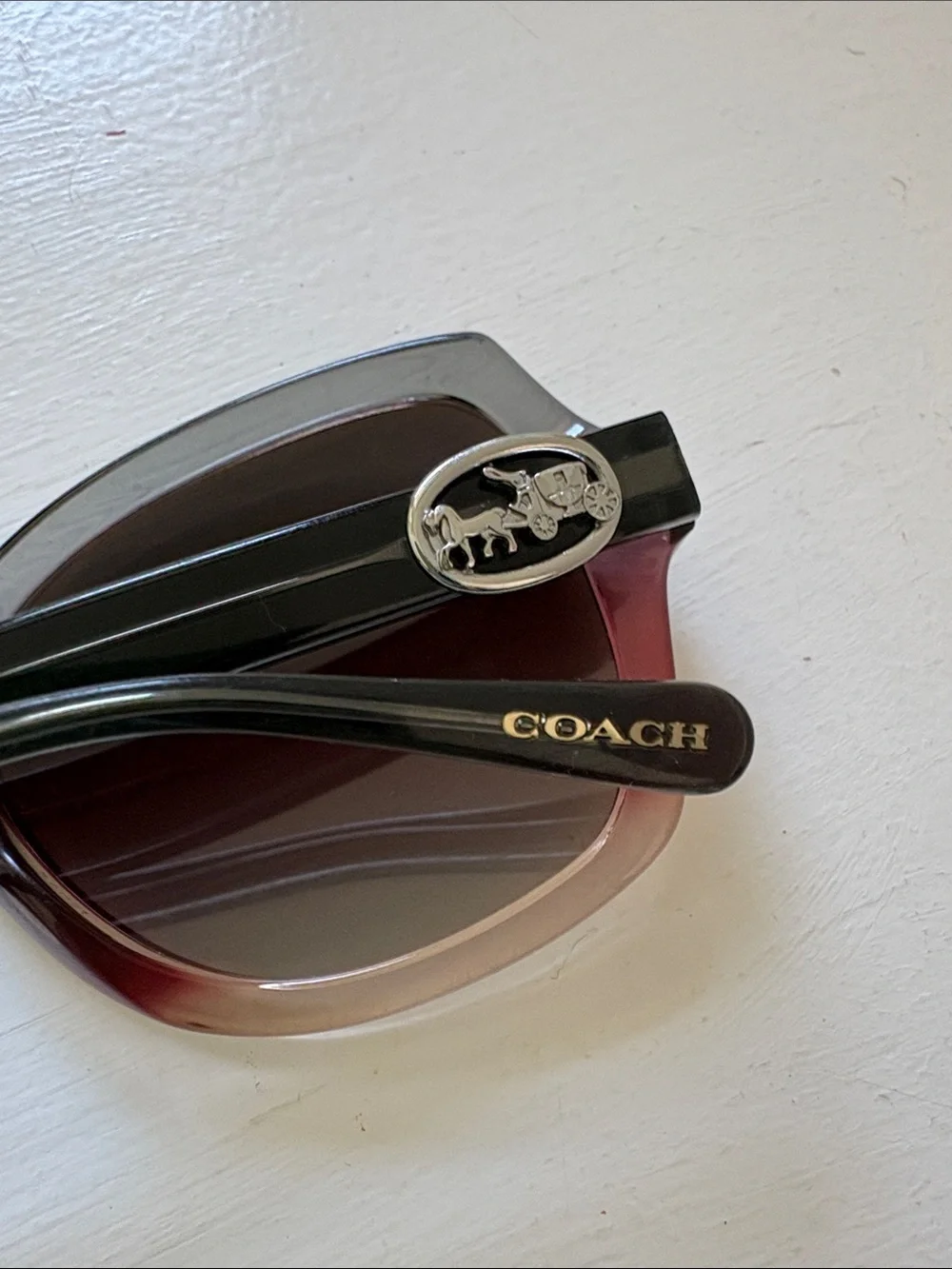 Coach Ombre Gray to Pink Women's Sunglasses